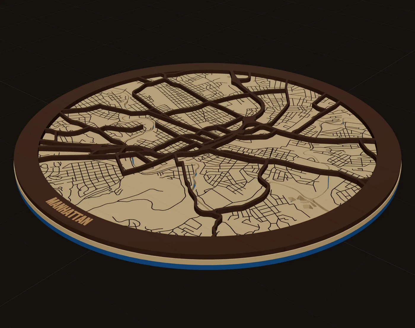Manhattan, a layered laser-cut map