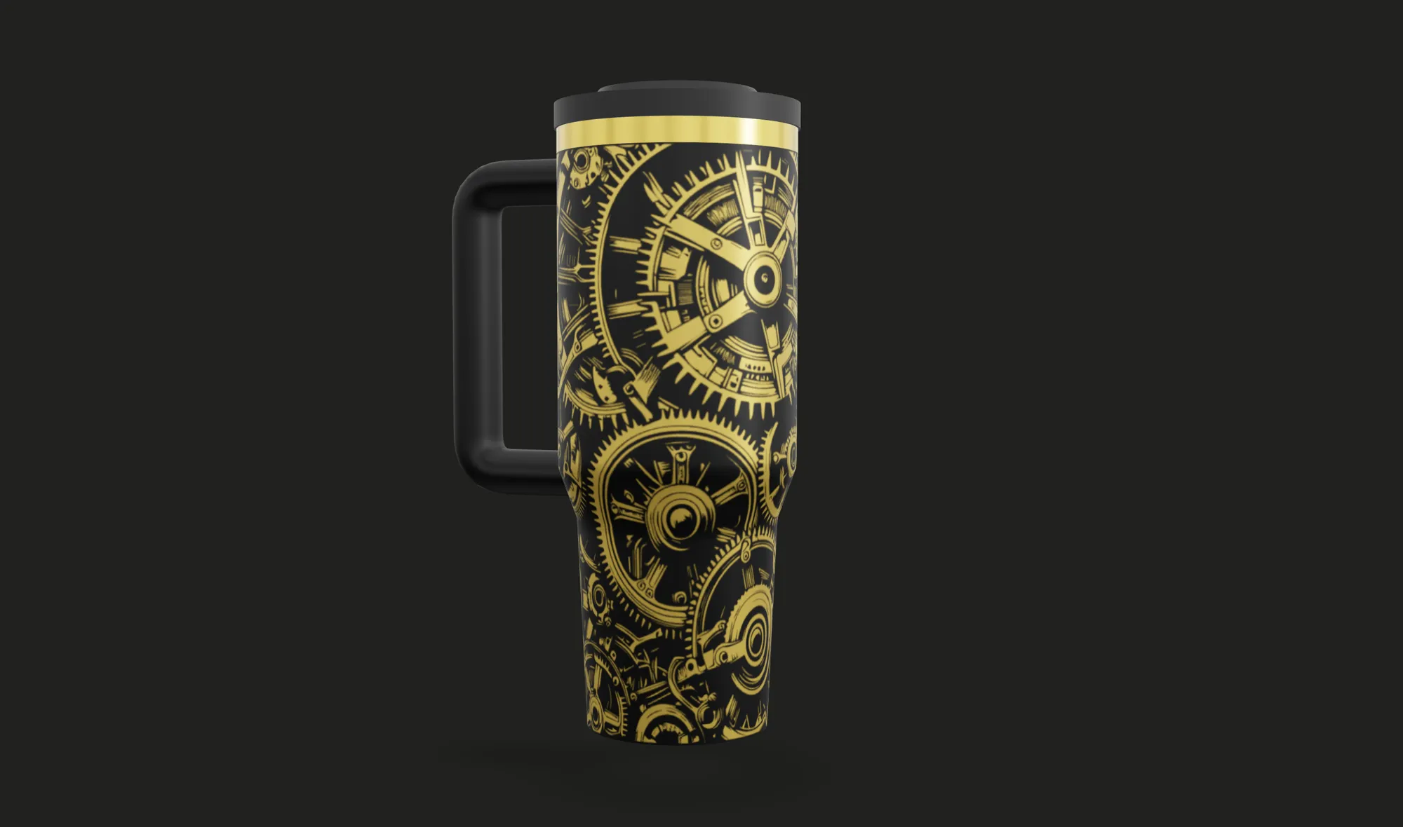 The live 3D preview of a tumbler with the design engraved