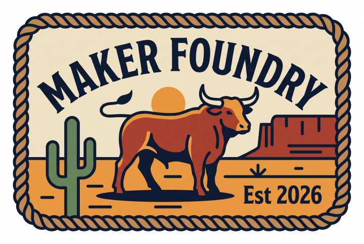 The input: a 720 px JPG of the Maker Foundry patch, saved at quality 50
