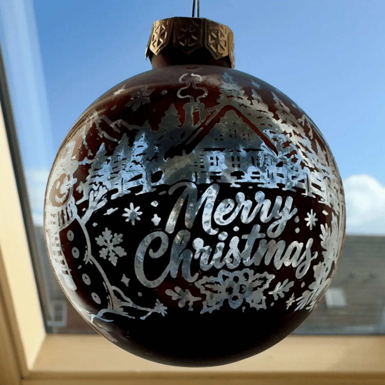 60 mm Matte Red Plastic Christmas Ball Ornament test grid