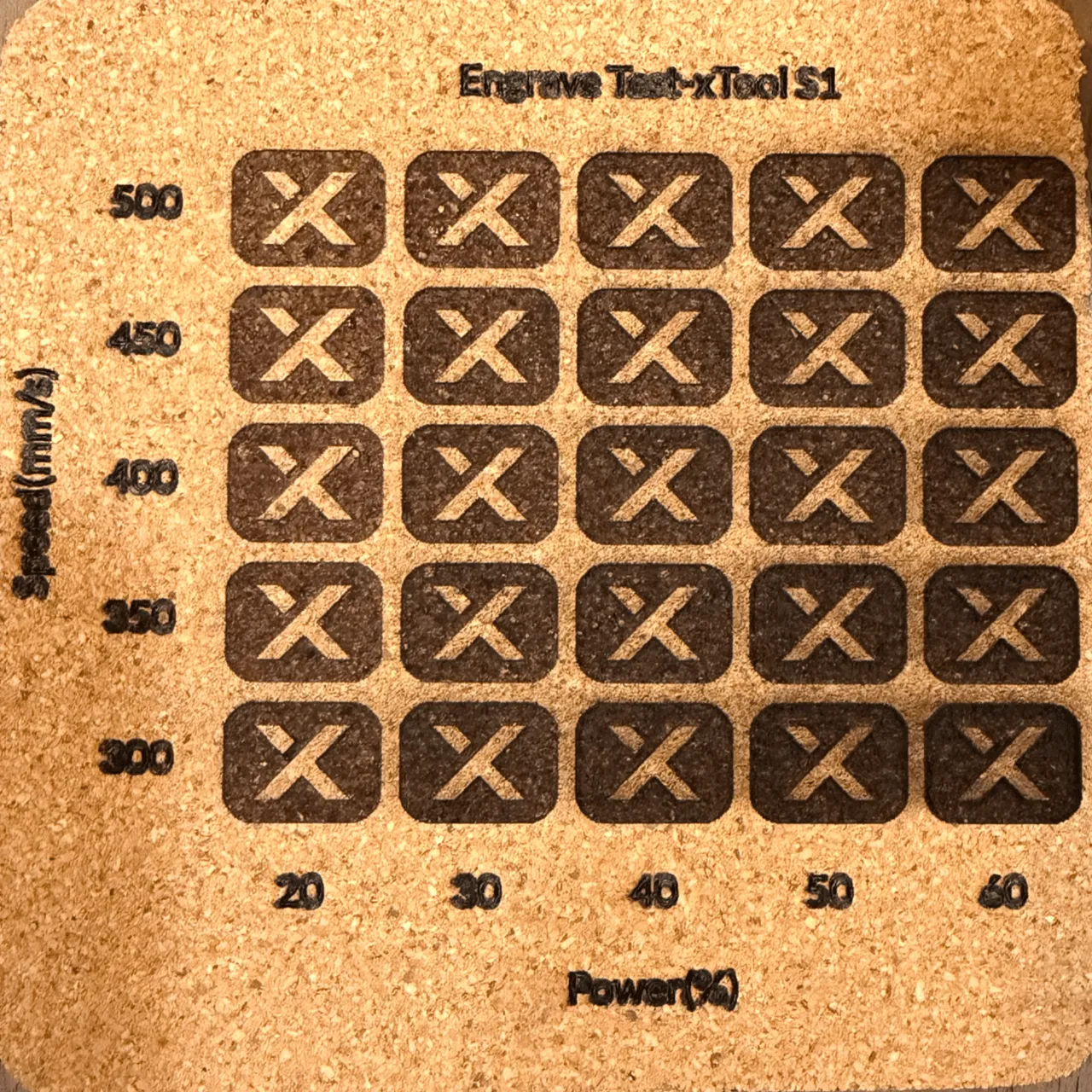 cork coaster test grid