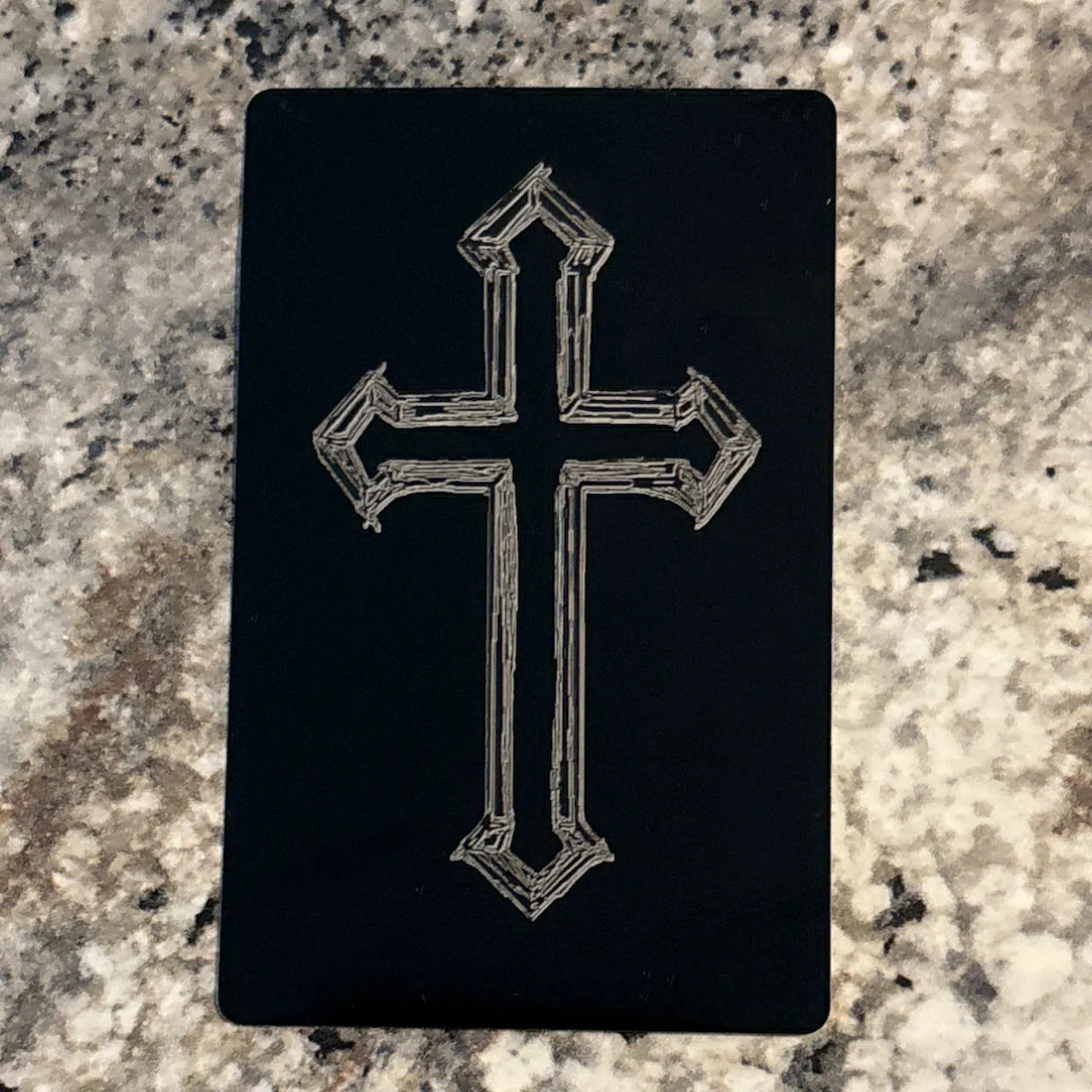 1/64"(0.2mm) Black Metal Business Card test grid