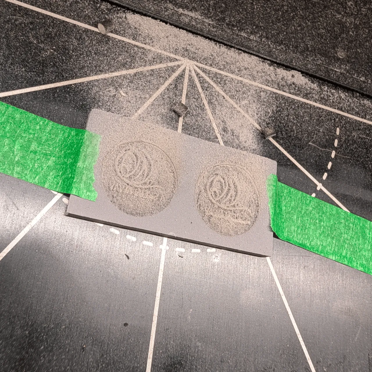Laser Engraved Rubber Mat test grid