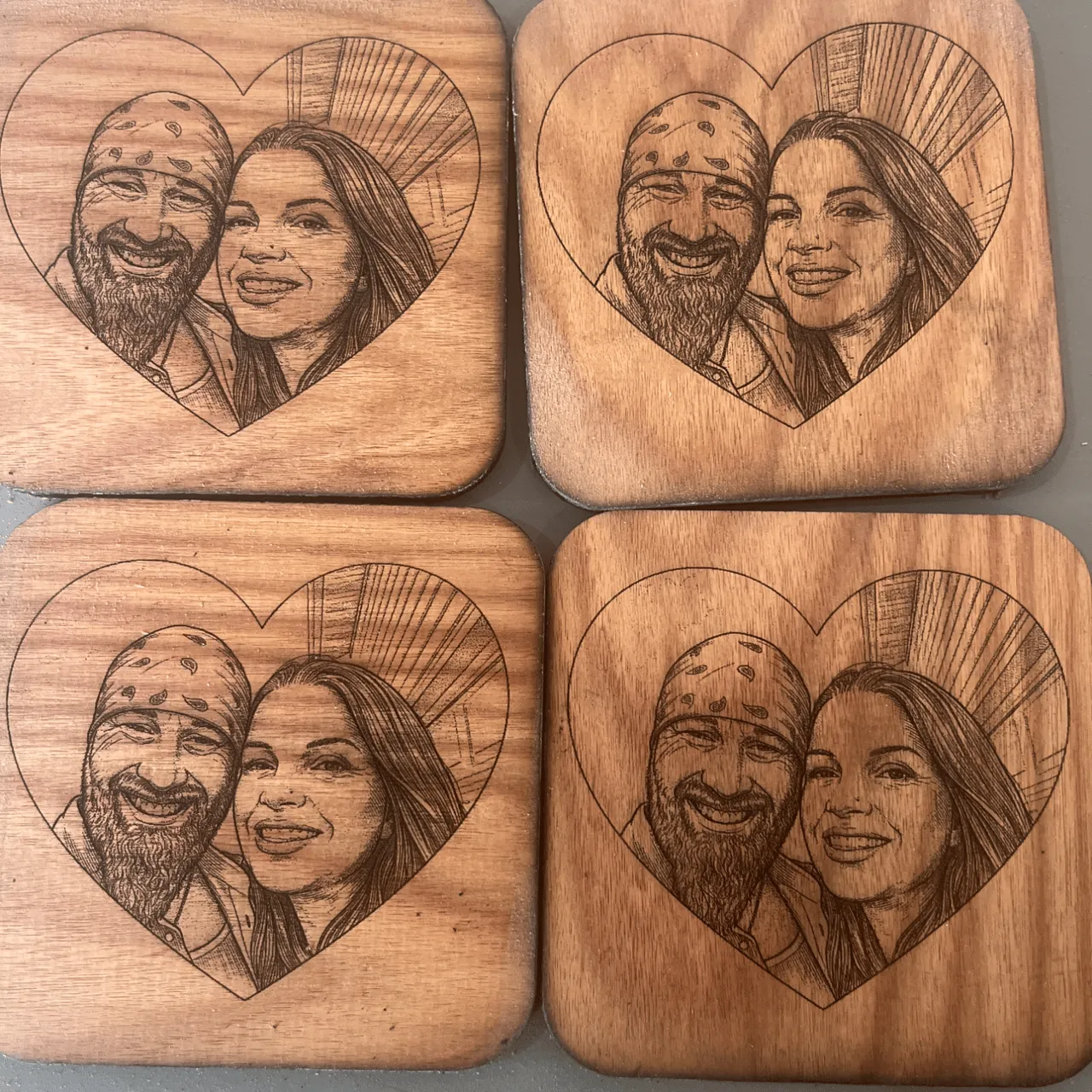 Varnished Walnut Wood test grid