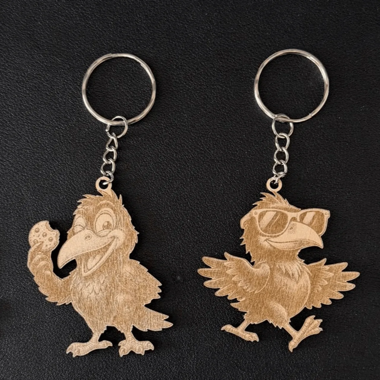 natural wood plywood keychain test grid