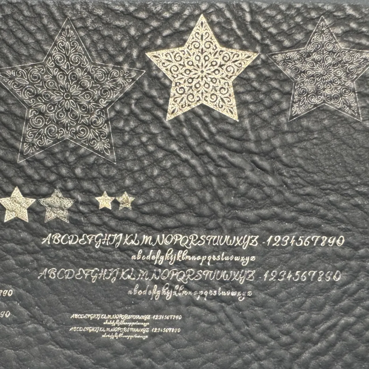 Black to Silver Laserable PU Bookmarks test grid