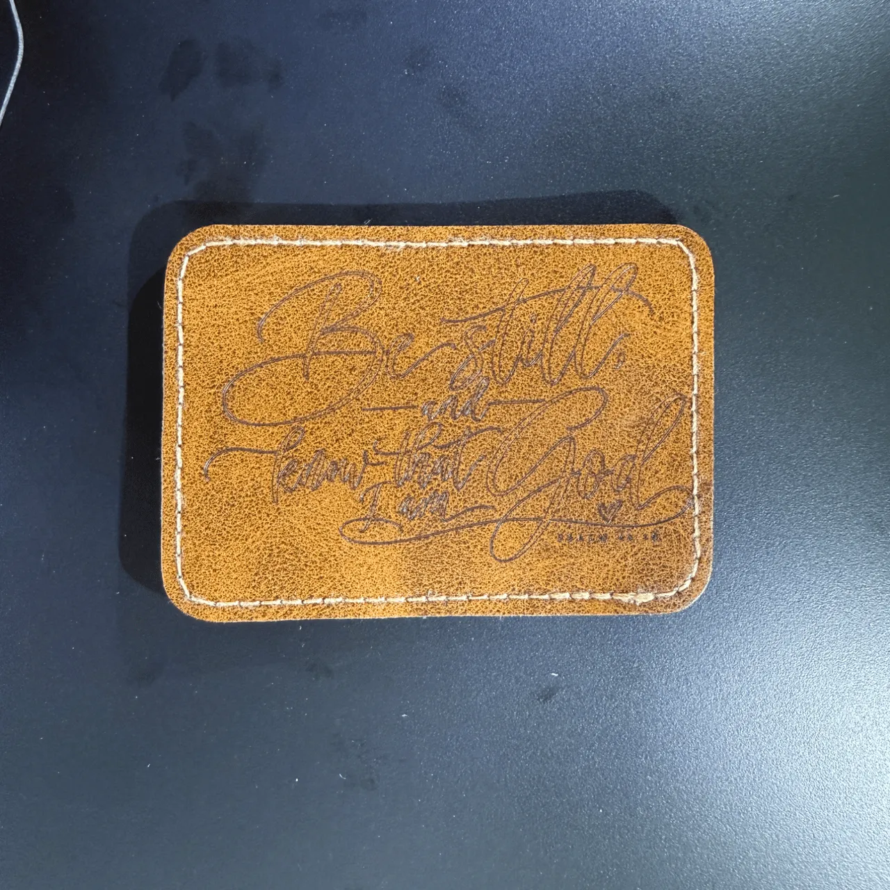 brown synthetic leather patch test grid