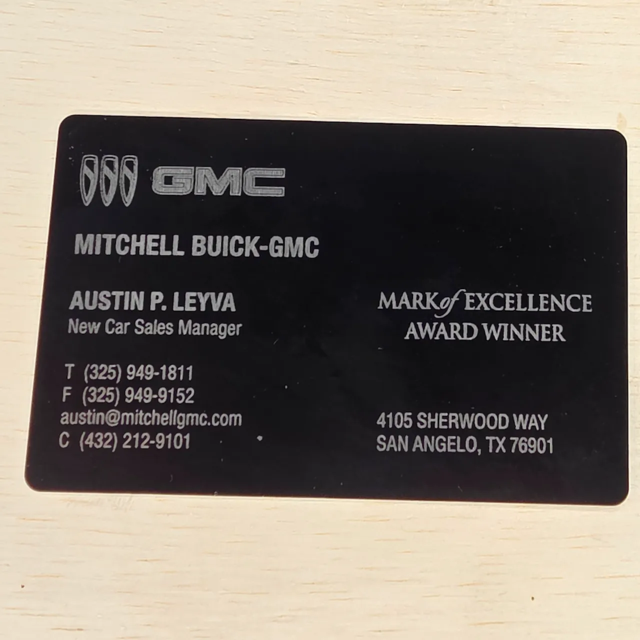 1/64"(0.2mm) Black Metal Business Card test grid