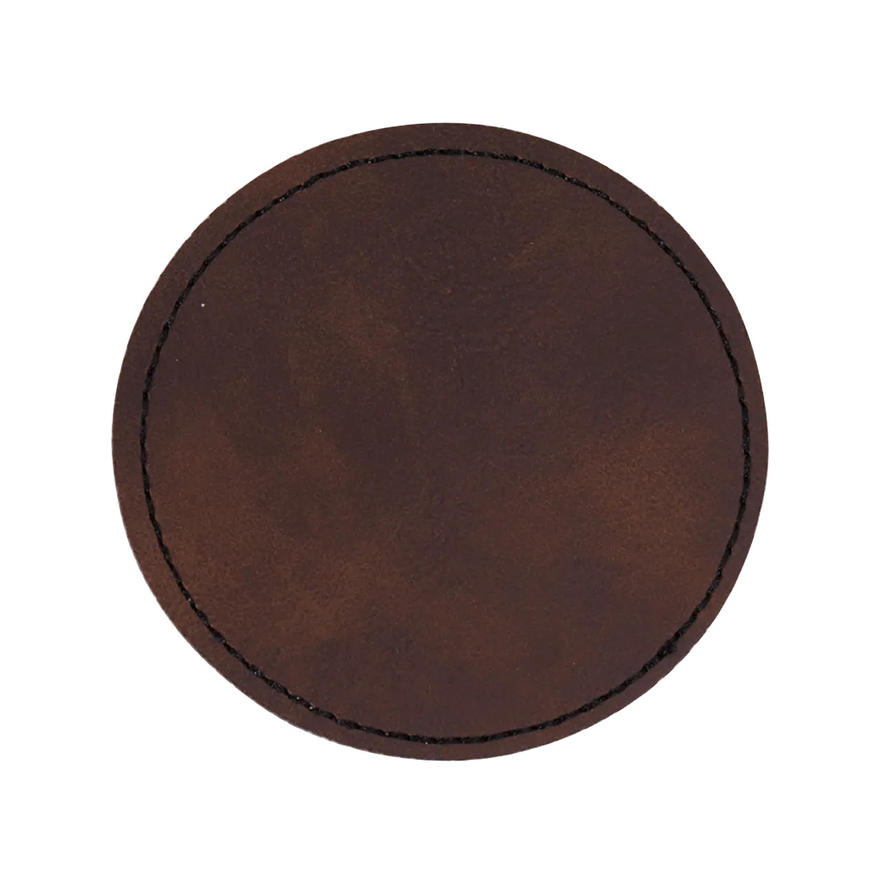 Round Laserable Pu Iron-on Patch-Brown to Gold