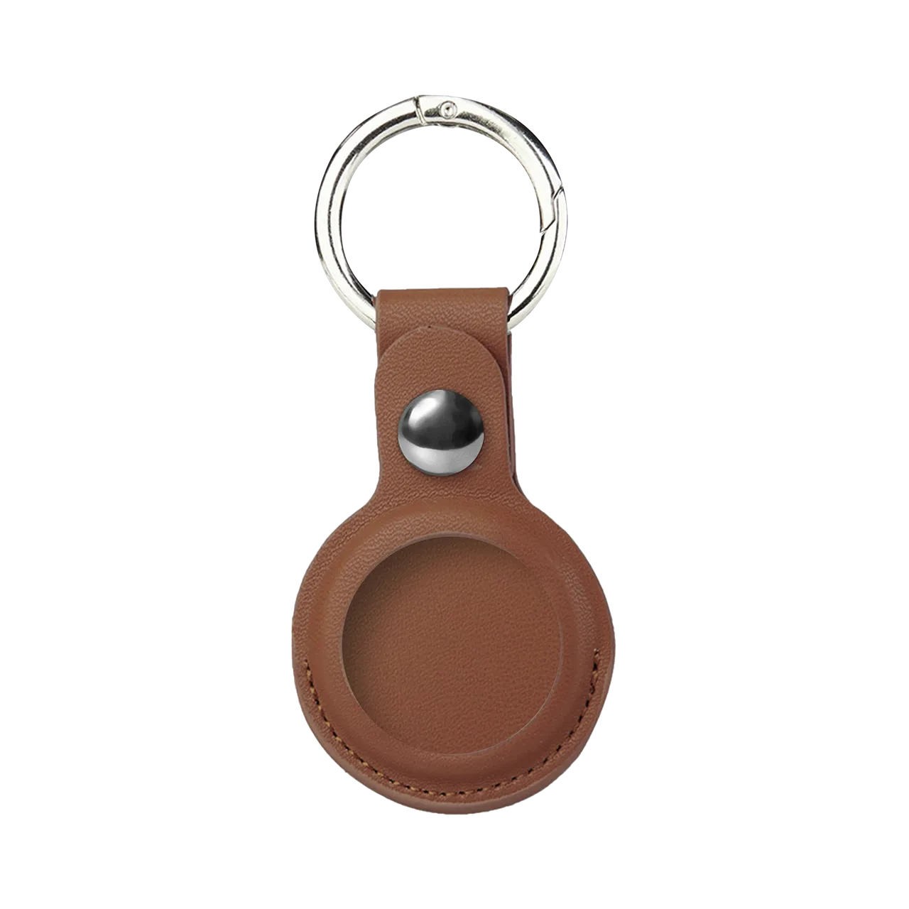 Brown PU Leather Keychain for Apple Airtags Holder