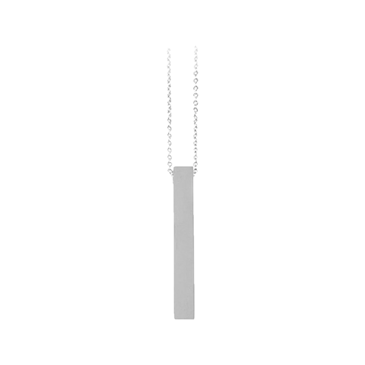 Stainless Steel Vertical Bar Necklace-Silver