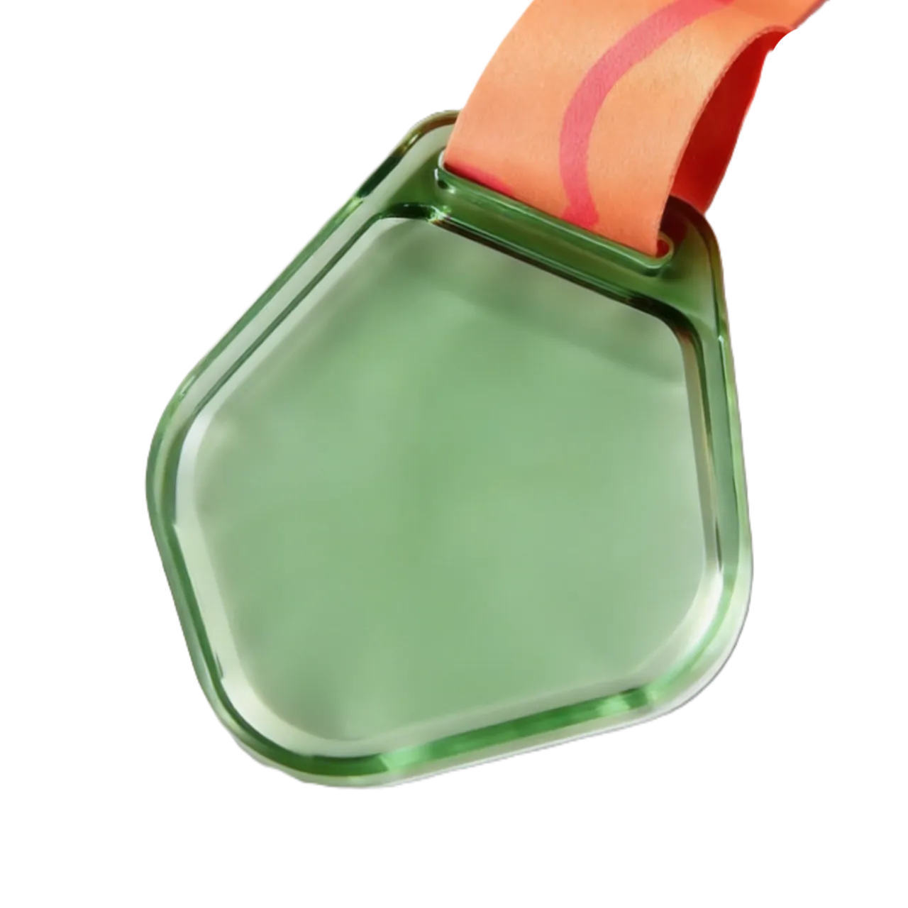 Geometric Green Colored Glass Medal