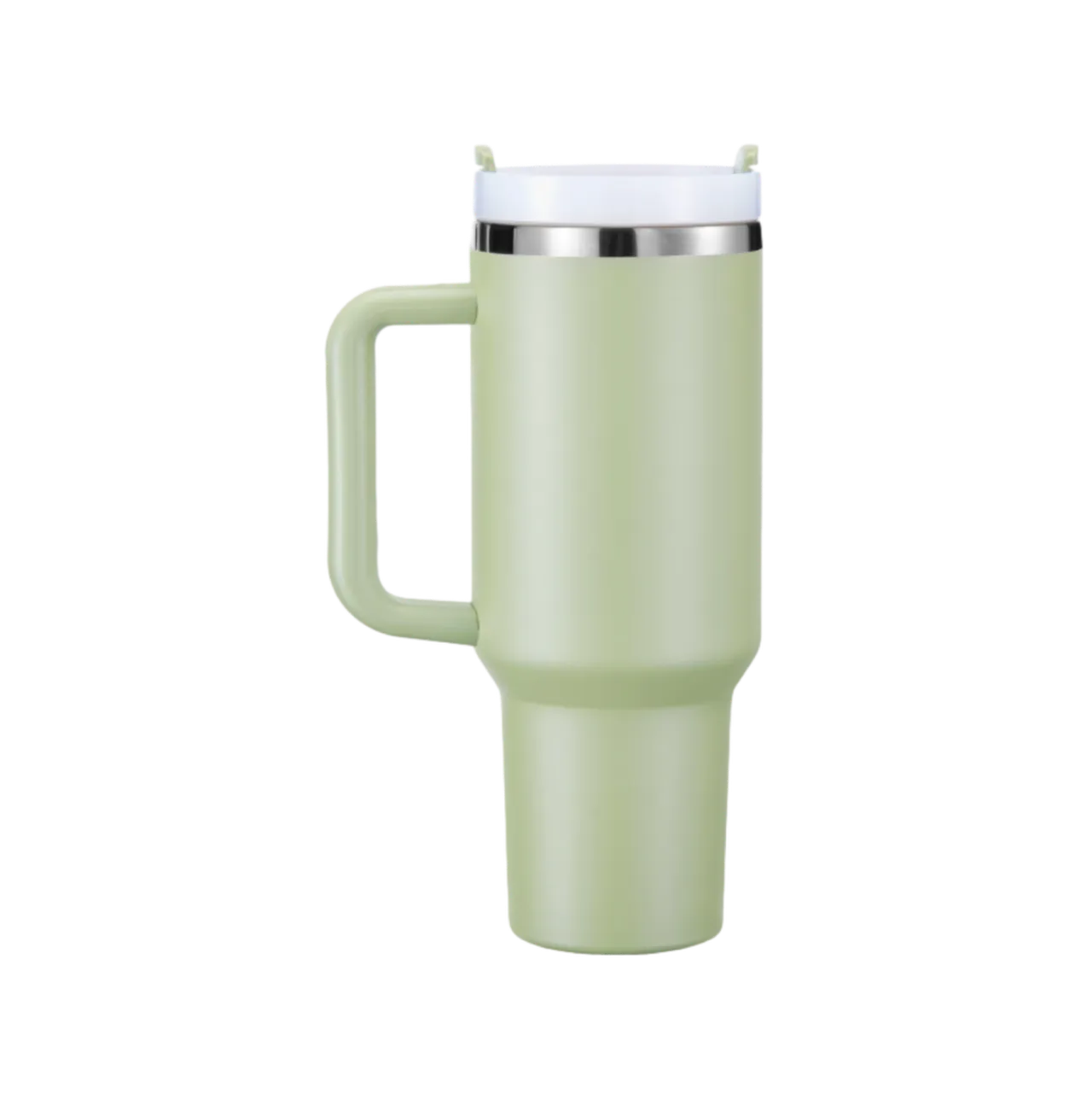 40oz(1183ml) Army Green to Silver Tumbler with Removable Handle