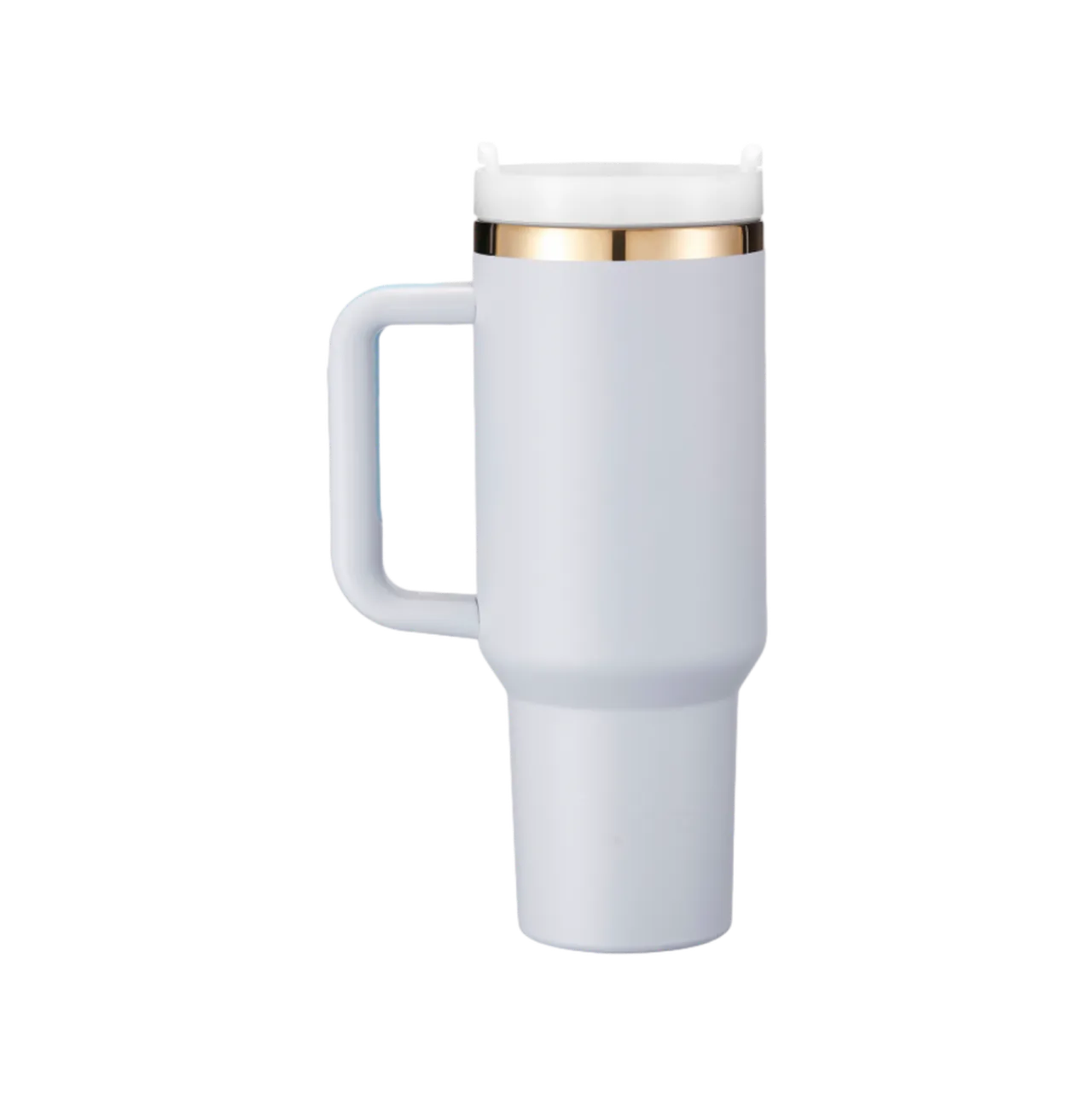 40oz(1183ml) Light Blue Grey to Gold Tumbler with Removable Handle