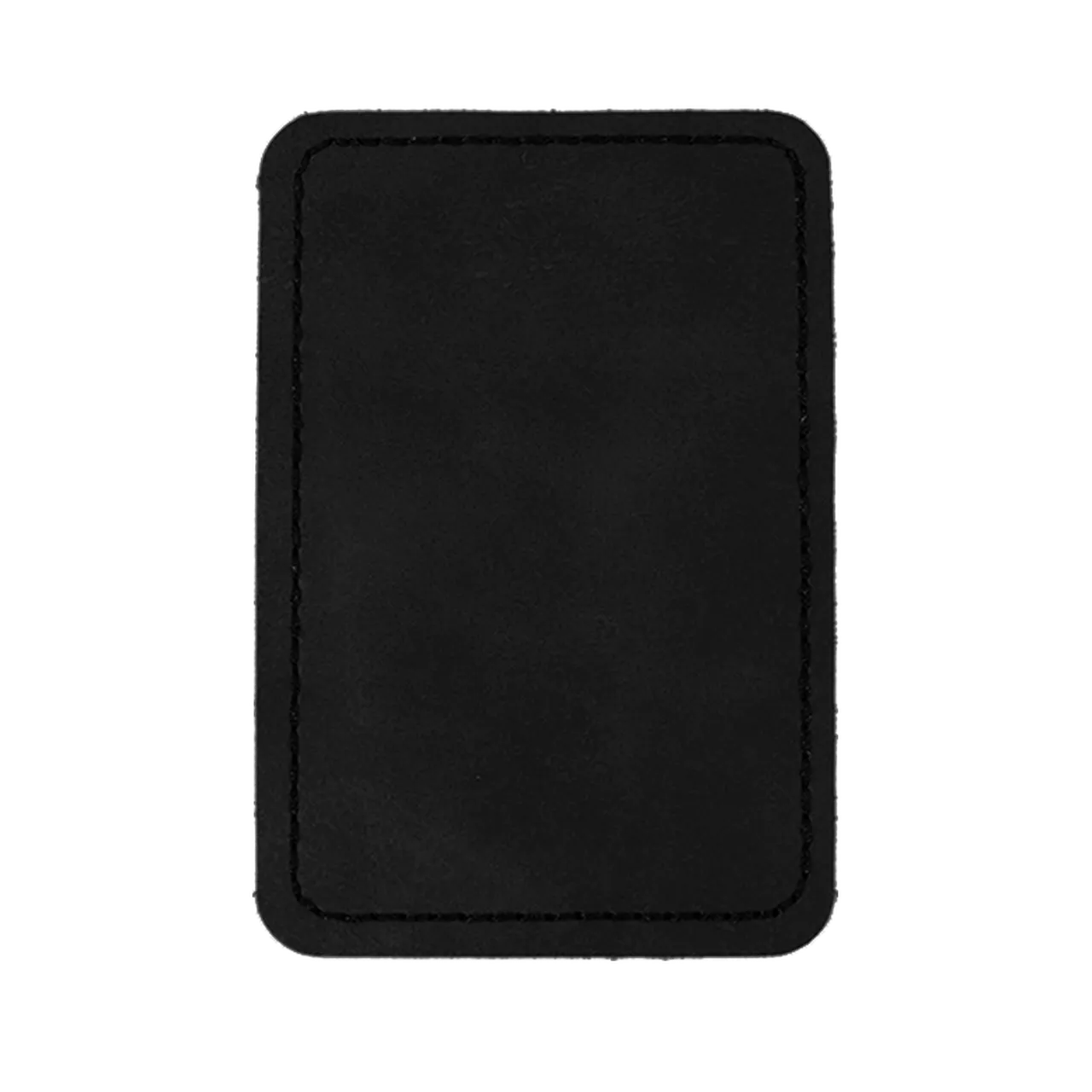 Black to Silver Rectangular Laserable Leatherette Iron-on Patch