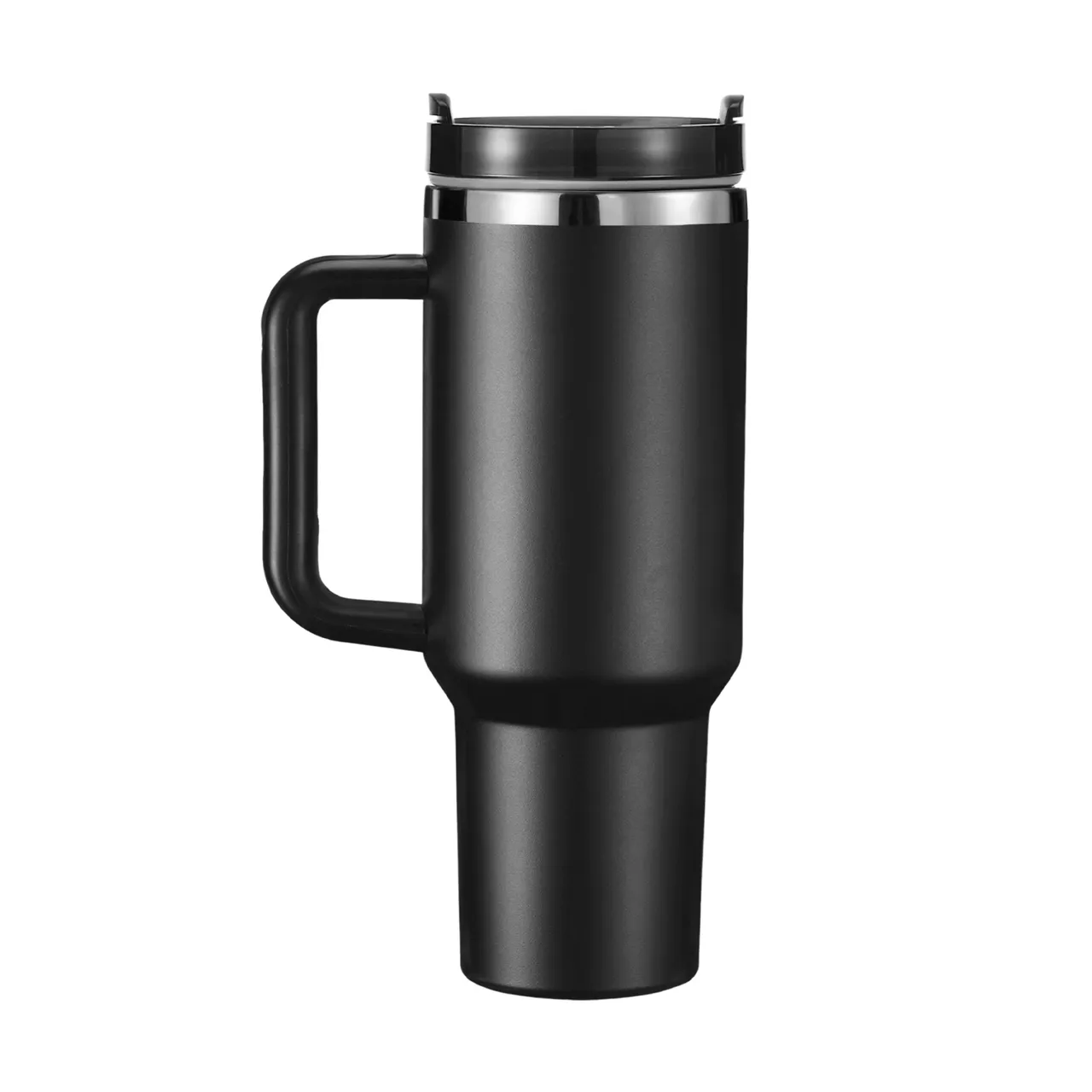 Black To Silver Stainless Steel Tumbler with Handle(40oz)