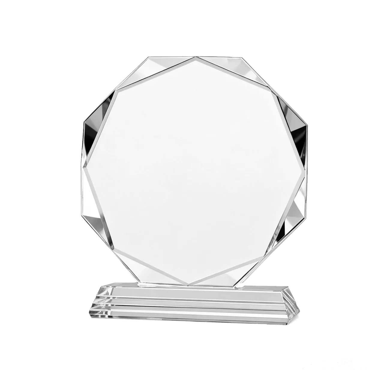 Soda-Lime Glass Blank Octagonal Crystal Award Trophy