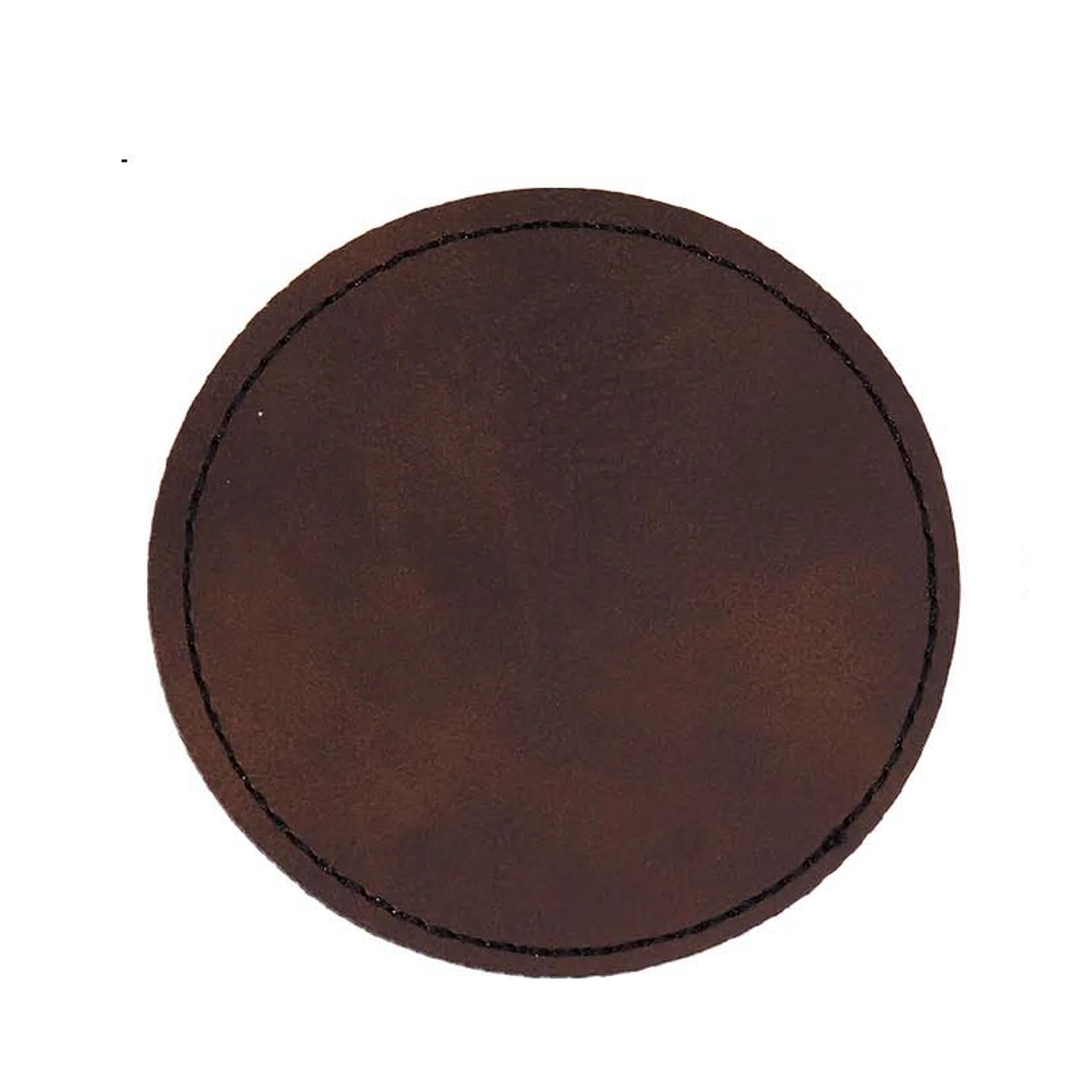 Brown to Silver Round Laserable Leatherette Iron-on Patch