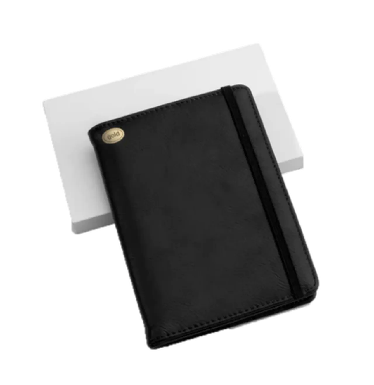 Black to Gold Laserable Leatherette Passport Holder