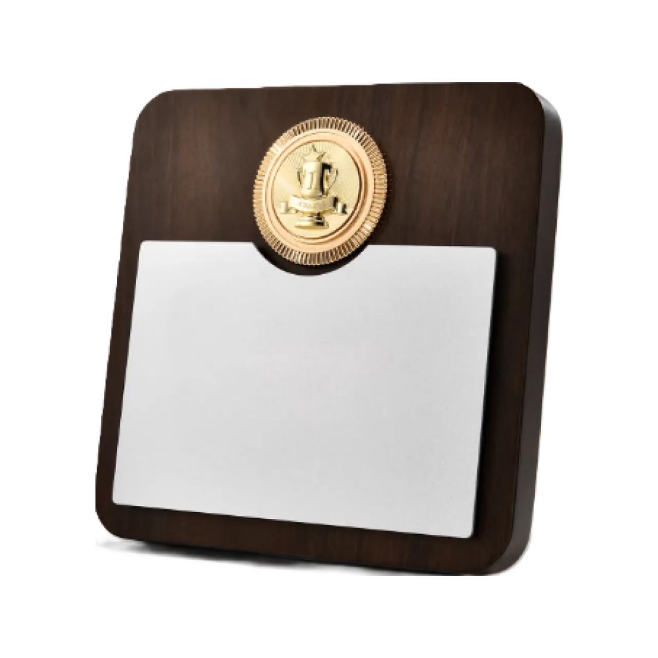 Black Walnut Award Plaque with Emblem