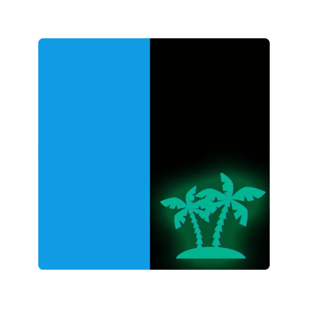 Heat Transfer Vinyl Glow in the Dark Puff Blue to Neon Blue