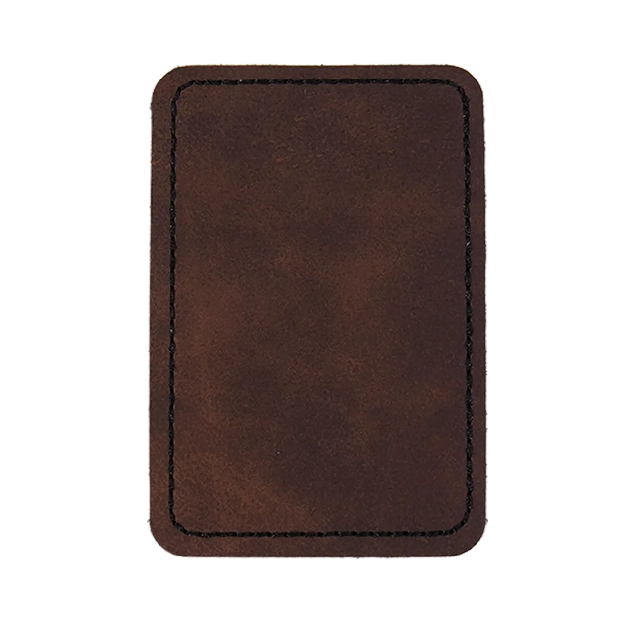 Brown to Gold Rectangular Laserable Leatherette Iron-on Patch