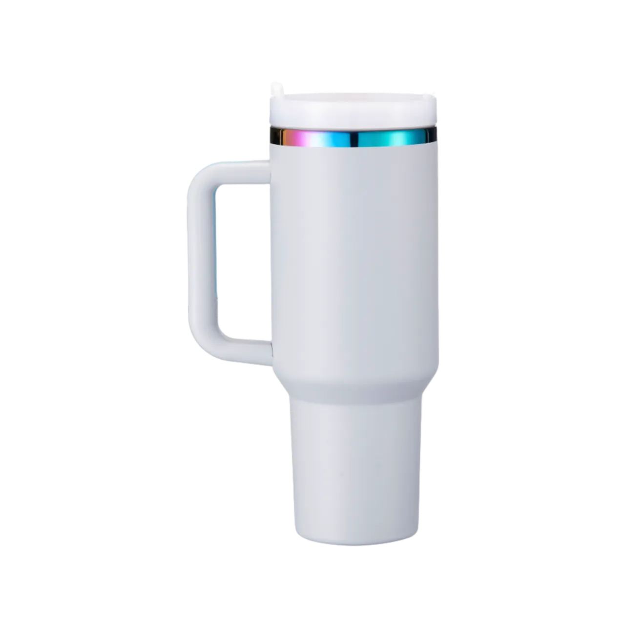 40oz(1183ml) Light Blue Grey to Iridescent Tumbler with Removable Handle