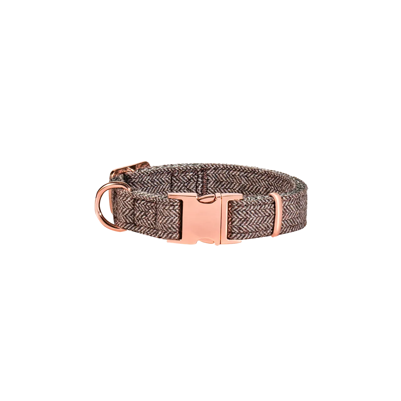 Brown Tweed Nylon Dog Collar_S/M/L