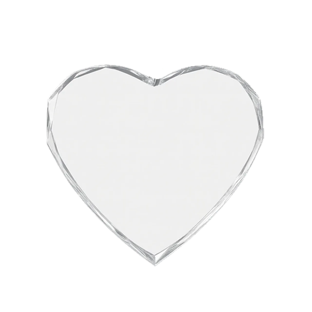 Thin Beveled Faceted Heart-Shaped K5 Crystal
