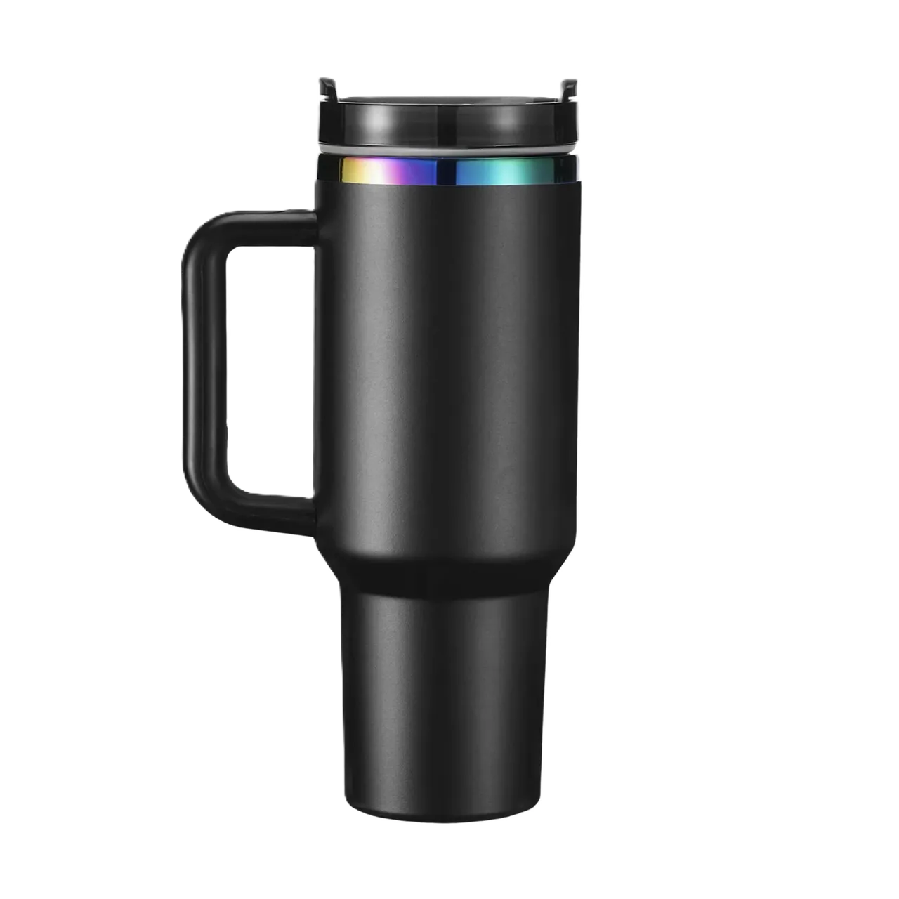 Black To Iridescent Stainless Steel Tumbler with Handle(40oz)
