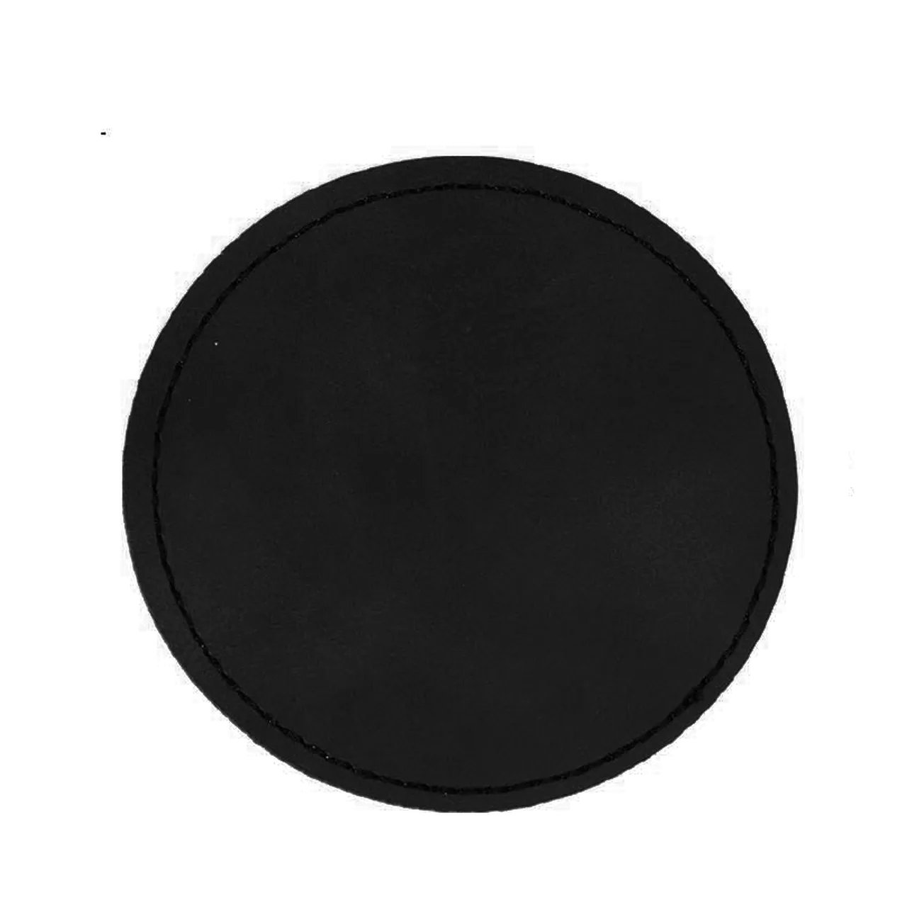 Black to Gold Round Laserable Leatherette Iron-on Patch