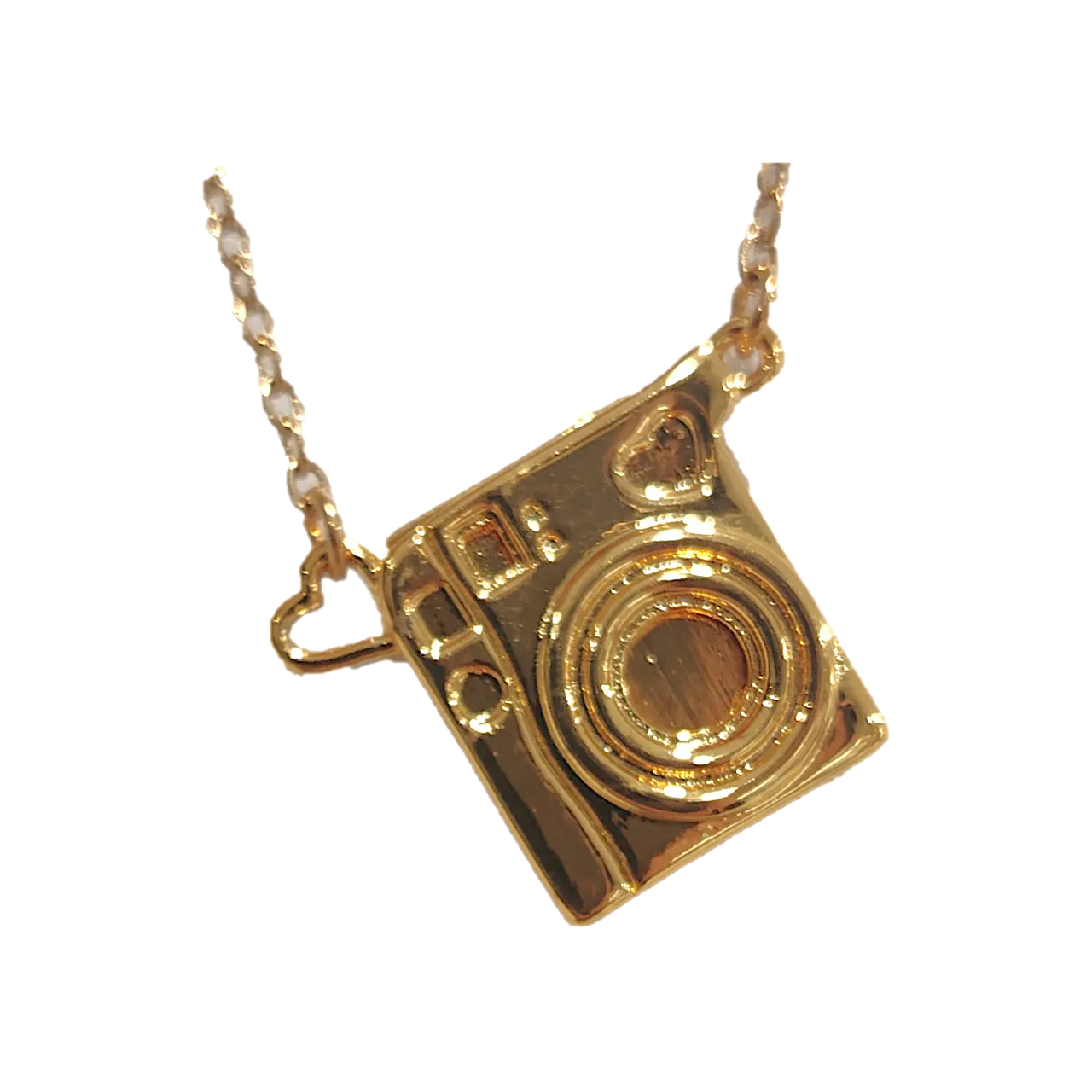 Gold Plated Brass Camera Photo Necklace