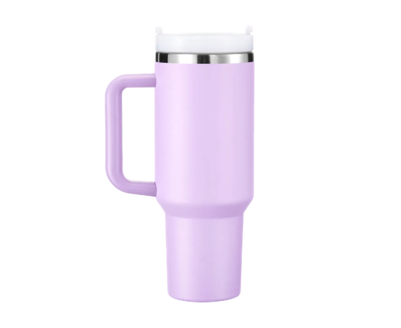 Purple to Silver Stainless Steel Tumbler with Handle (40oz)