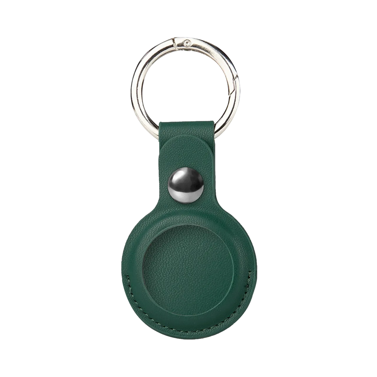 Green PU Leather Keychain for Apple Airtags Holder