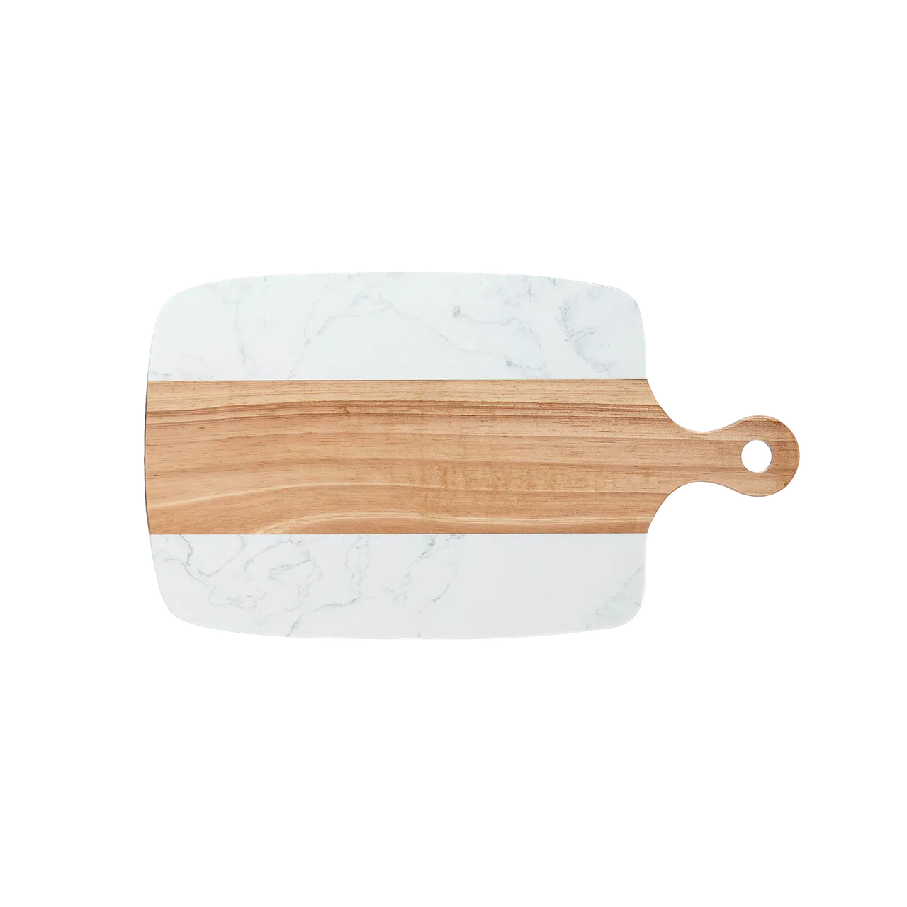 White Marble and Wood Cutting Board