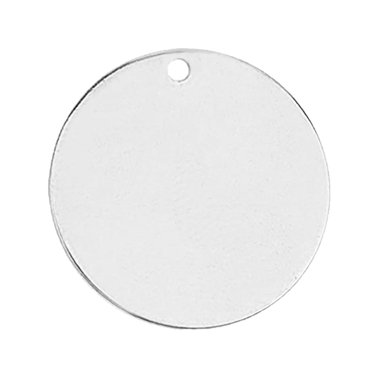 Round Stainless Steel Tag Pendant - Silver