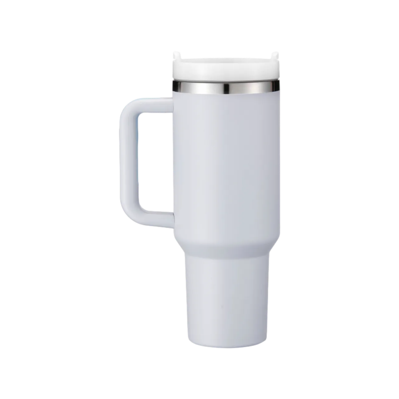 40oz(1183ml) Light Blue Grey to Silver Tumbler with Removable Handle