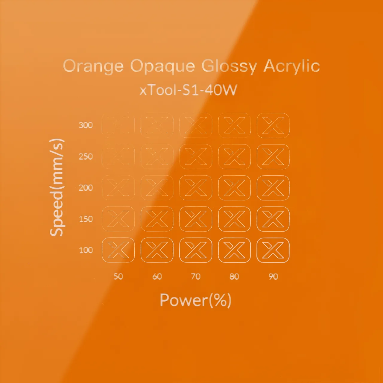 1/8"(3mm) Carrot Orange Acrylic test grid