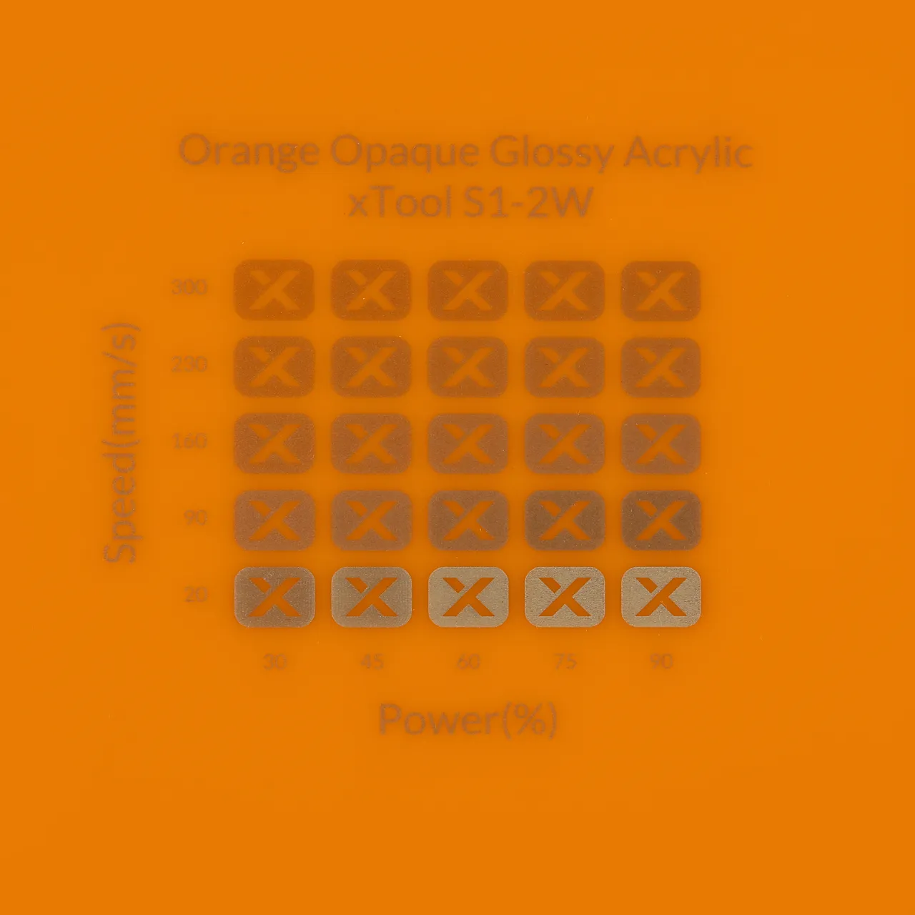1/8"(3mm) Carrot Orange Acrylic test grid