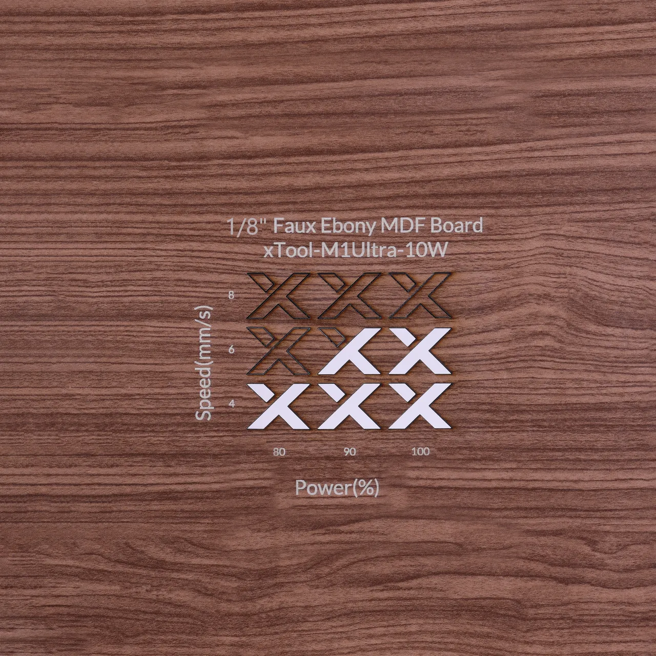 1/8"(3mm) Faux Walnut MDF Board test grid