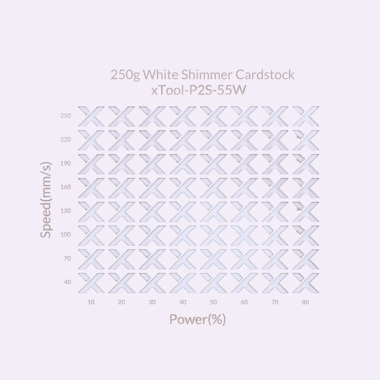 White Shimmer Cardstock-7oz(250g) test grid