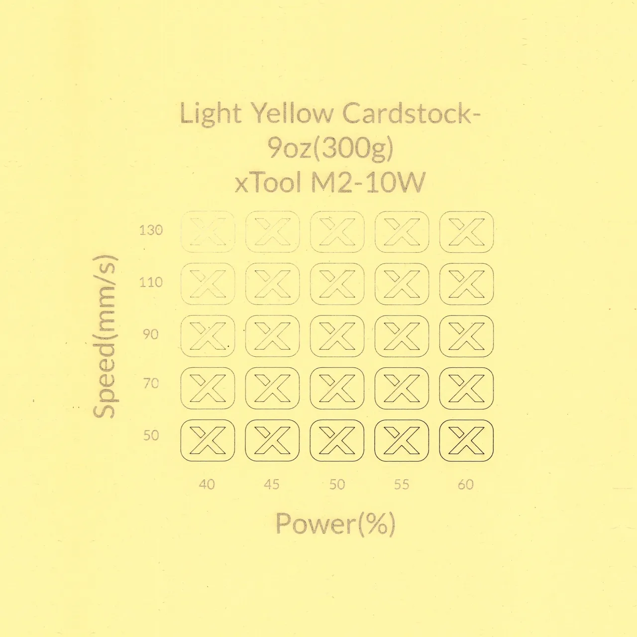 Light Yellow Cardstock-9oz(300g) test grid