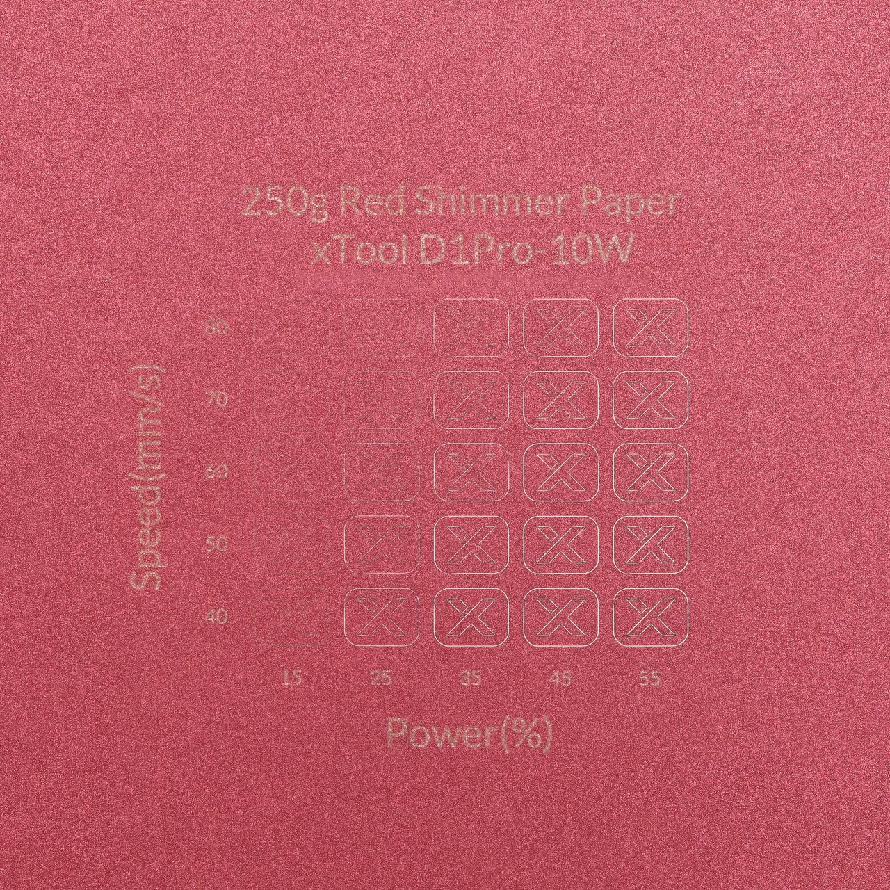 Red Shimmer Paper-7oz(250g) test grid