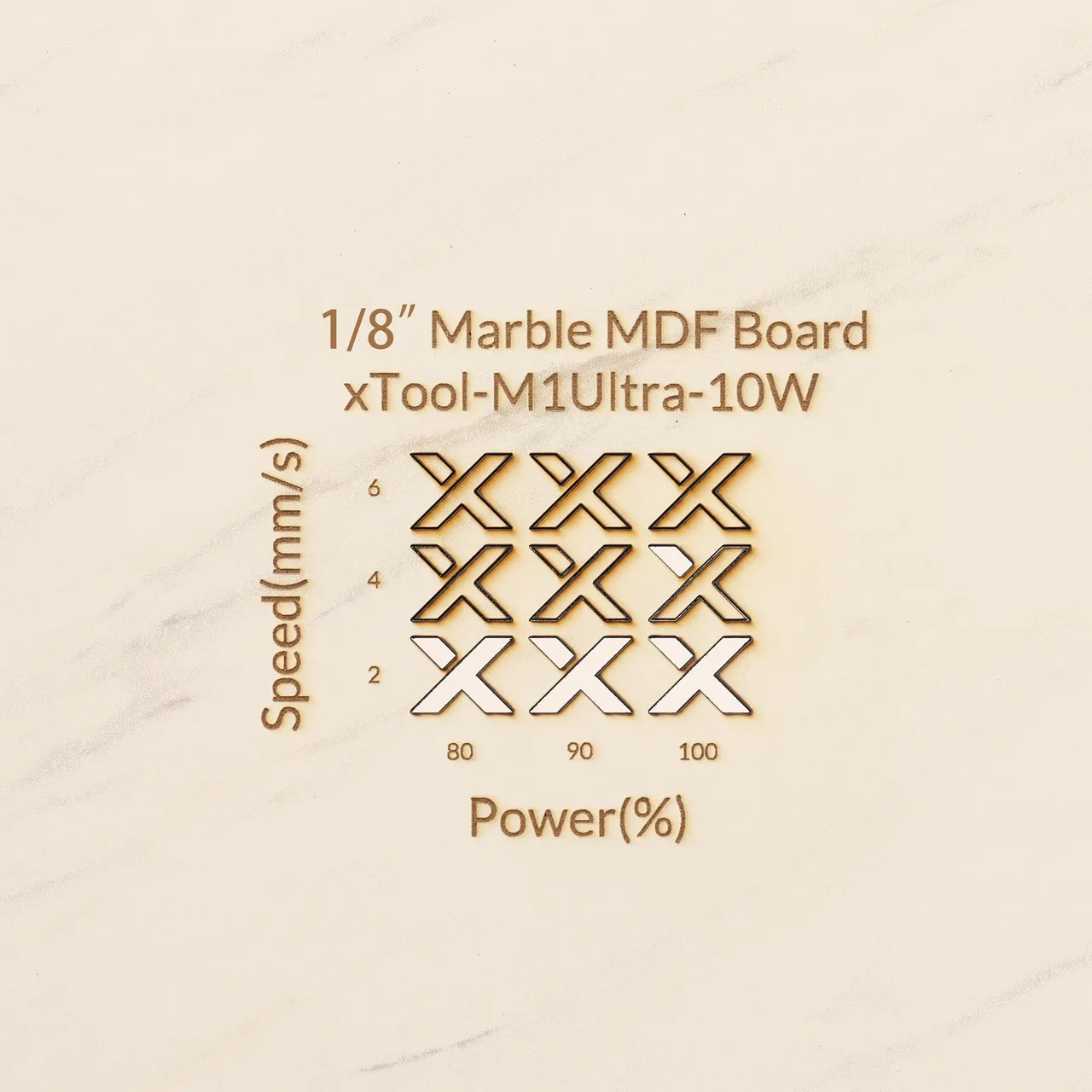 1/8"(3mm) Faux Marble MDF Board test grid