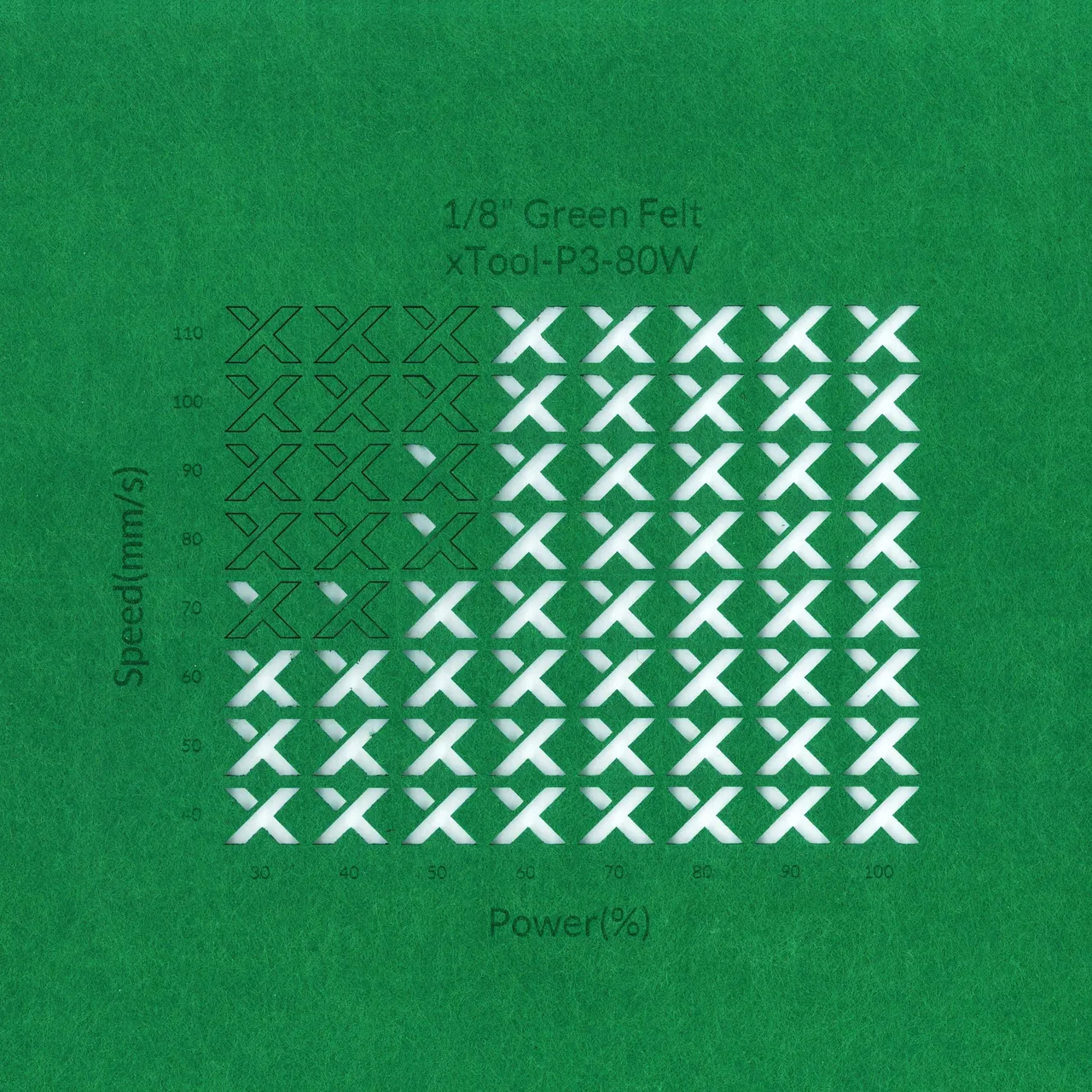1/8"(3mm) Green Felt test grid