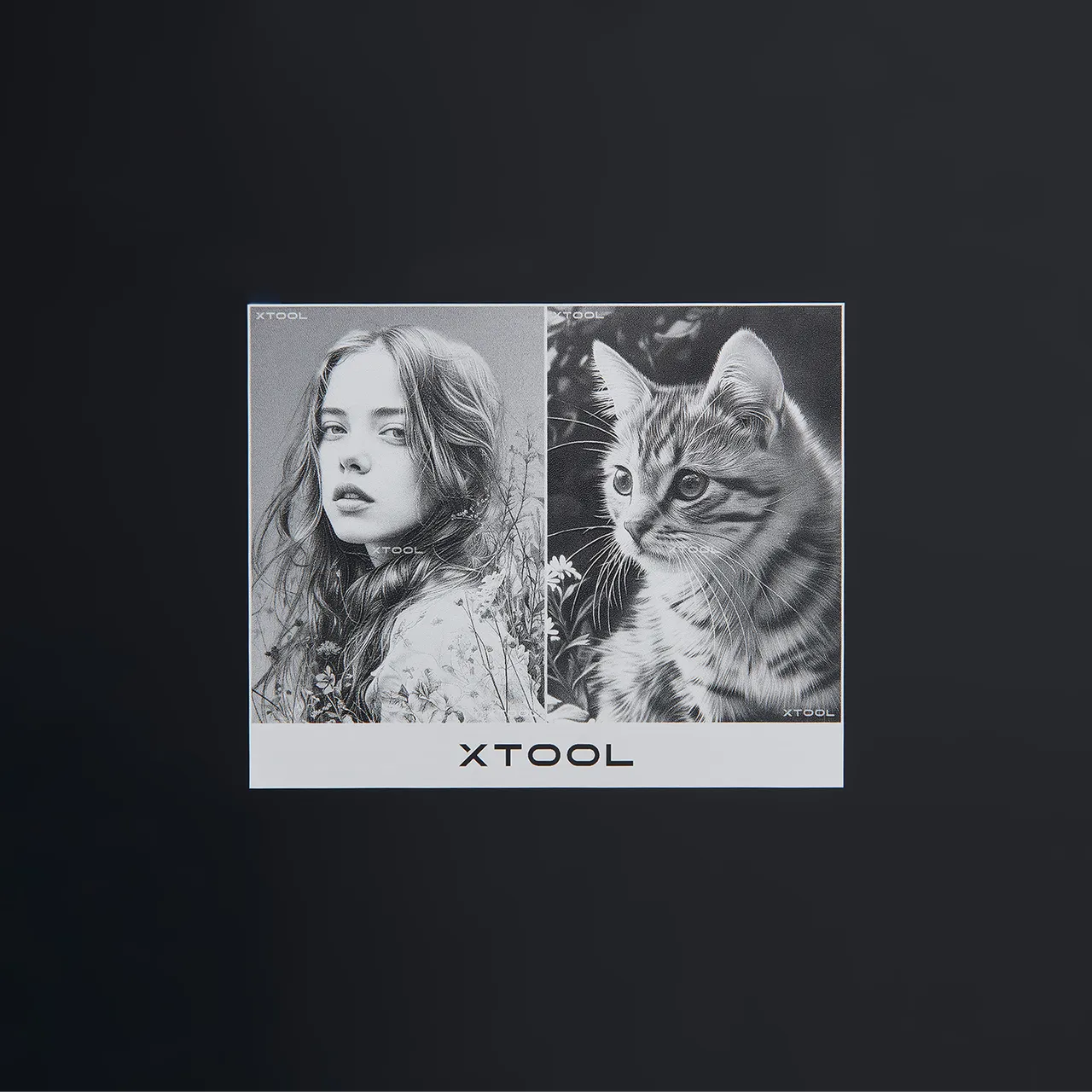 Frosted Black Metal Business Card test grid