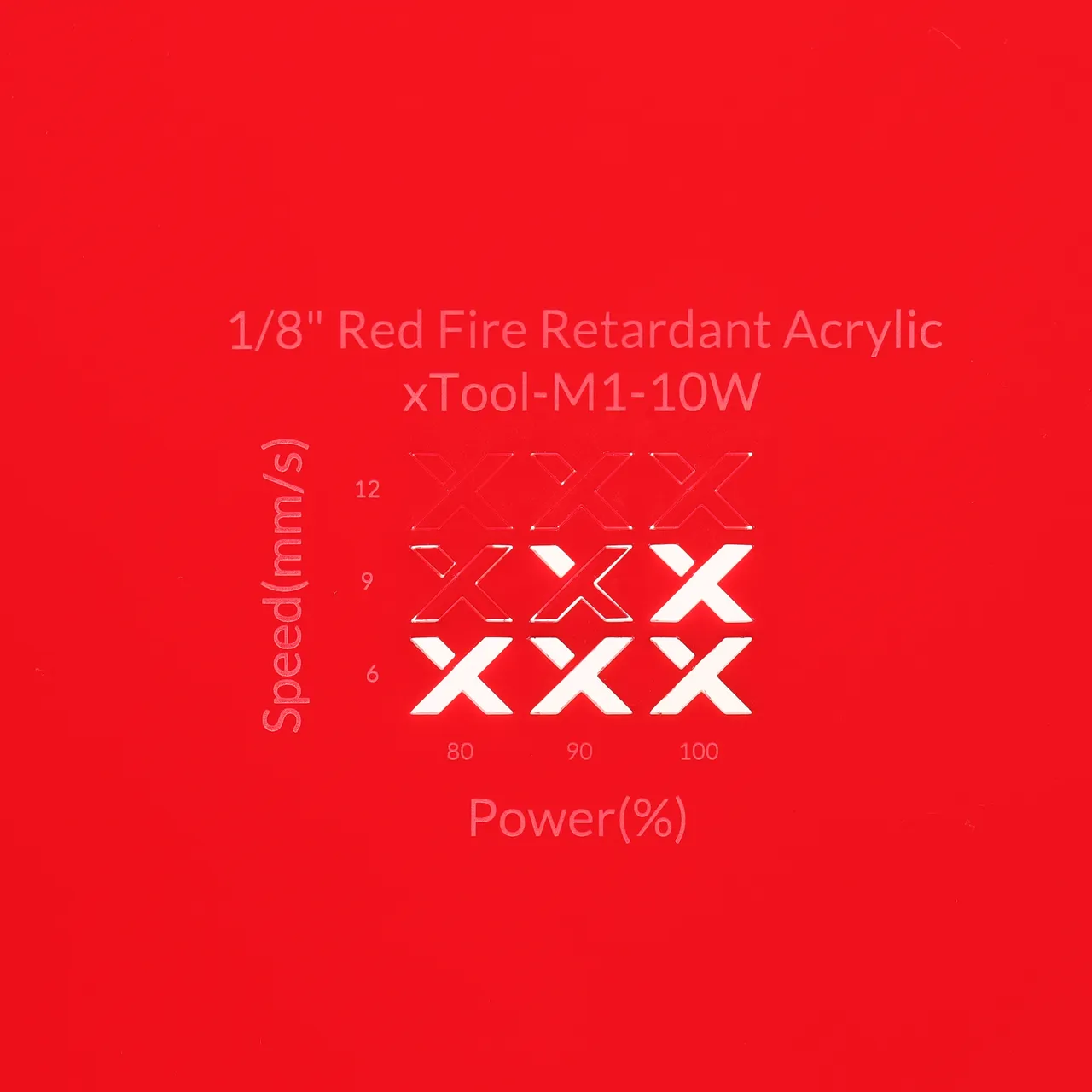 1/8"(3mm) Red Fire Retardant Acrylic test grid