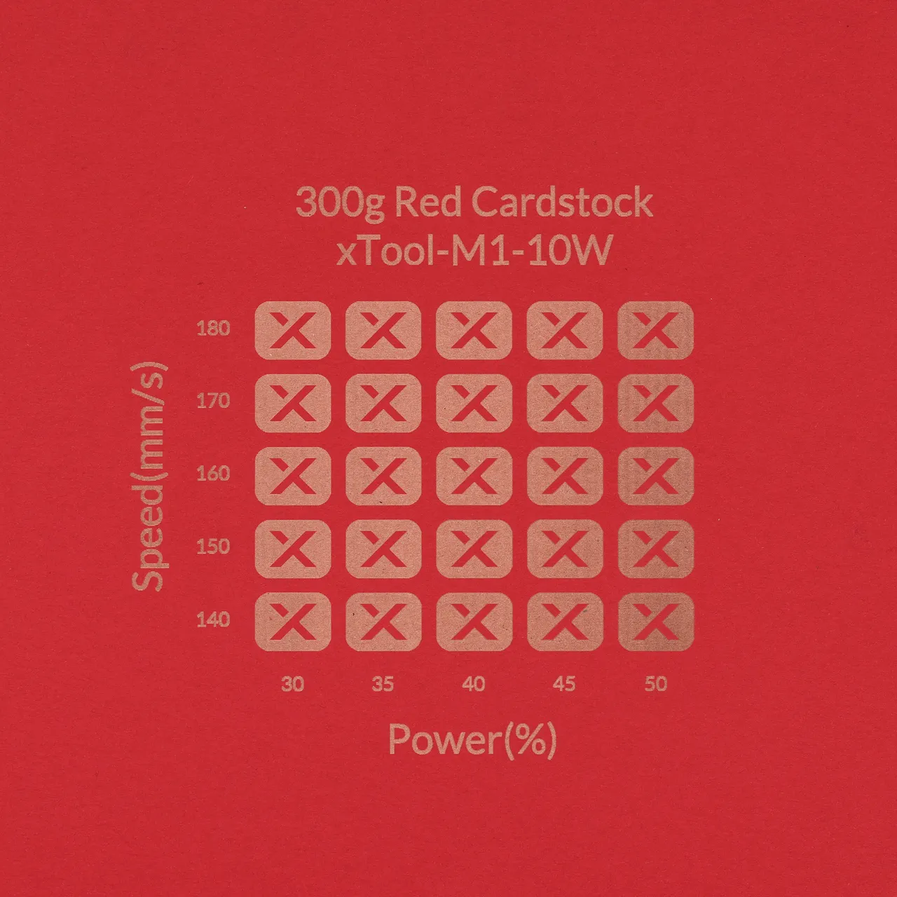 Red Cardstock-9oz(300g) test grid