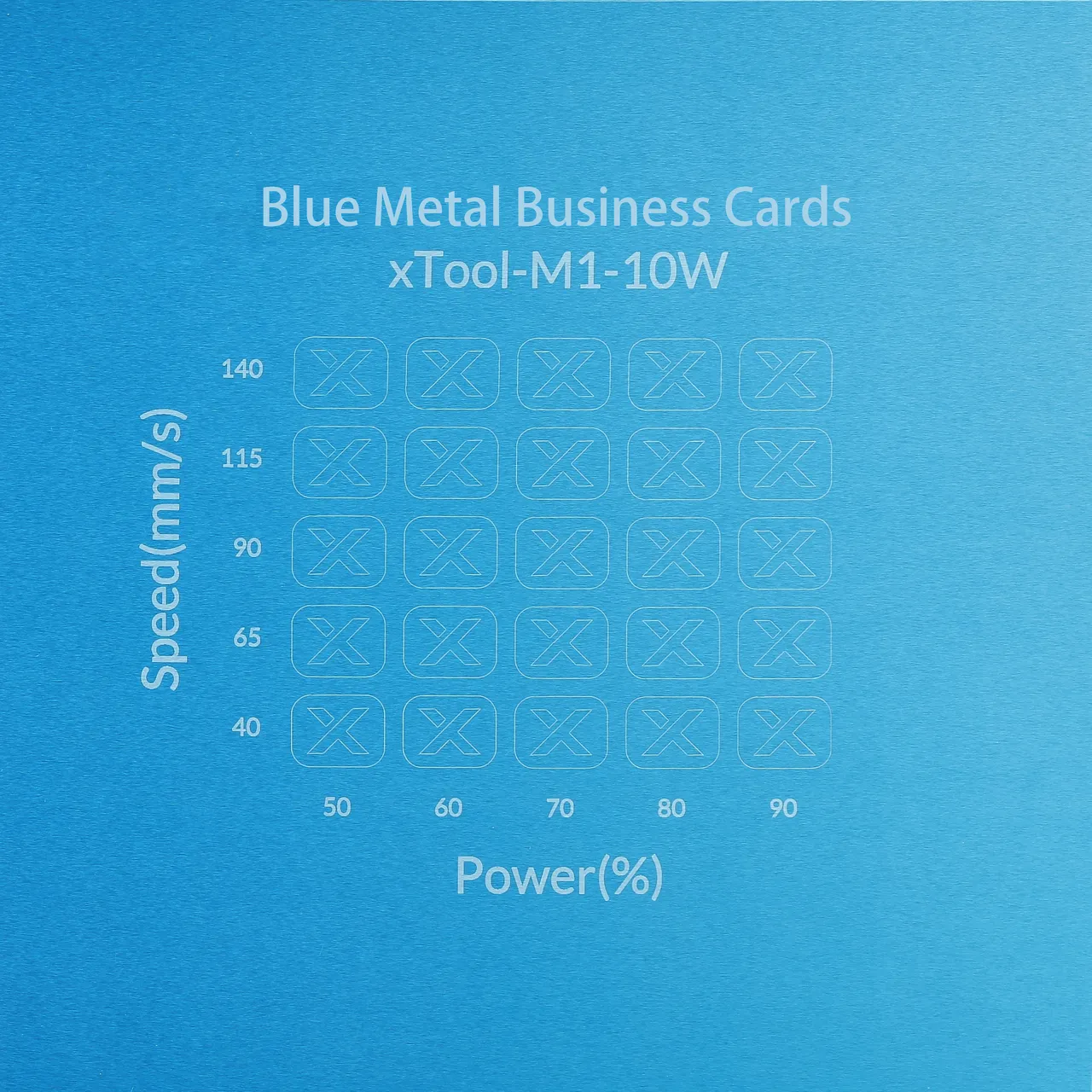 Blue Metal Business Card test grid