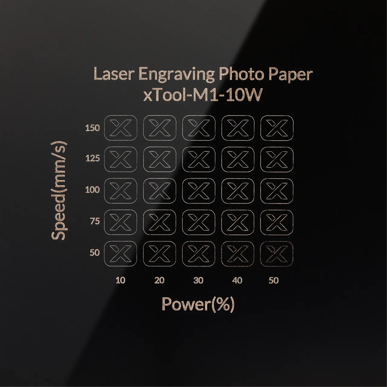 Laser Engraving Photo Paper test grid